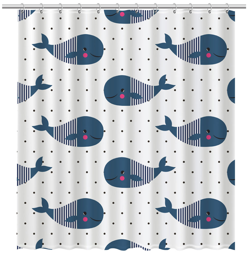 Изображение товара Шторка для ванной Fixsen Design Drop FX-1508 прямоугольная полиэстер водоотталкивающая