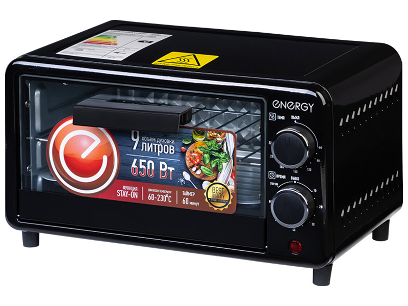 Изображение товара Мини-печь Energy GT-09A-B 650 Вт, 9 л - экономия времени на кухне