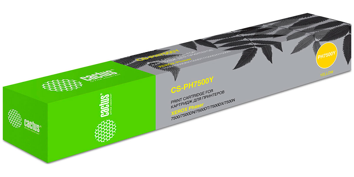 Изображение товара Тонер-картридж Cactus CS-PH7500Y для XEROX Color Phaser 7500, желтый, ресурс 17800 страниц