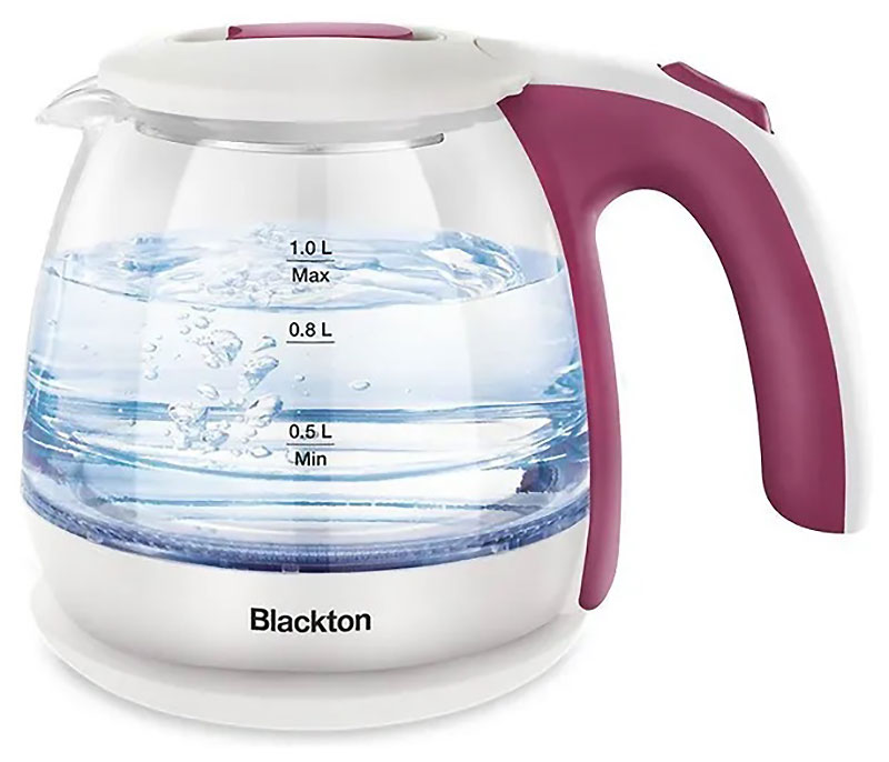 Изображение товара Электрический чайник Blackton Bt KT1801G, 1 л, механика, стекло и пластик, бело-розовый