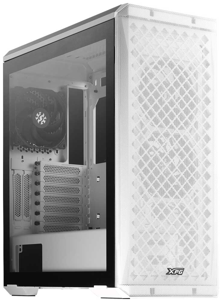Изображение товара Компьютерный корпус XPG DEFENDER-WHCWW White Midi-Tower с 3 вентиляторами и стеклянной боковиной