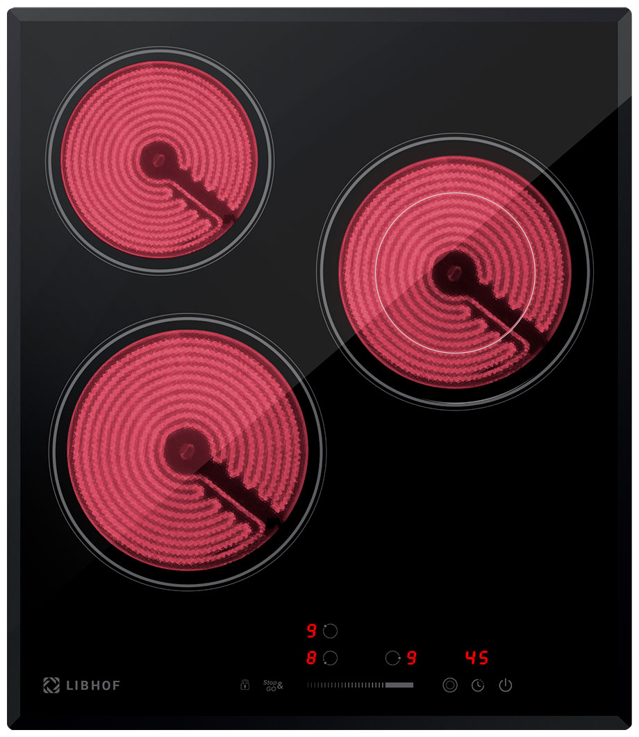 Изображение товара Электрическая варочная панель Libhof PH-50453C 3 конфорки сенсорное управление стеклокерамика