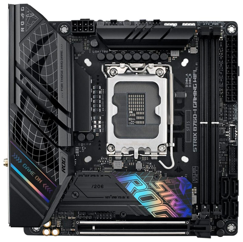 

Материнская плата Asus ROG STRIX B760-I GAMING WIFI (LGA1700, mITX), Черный
