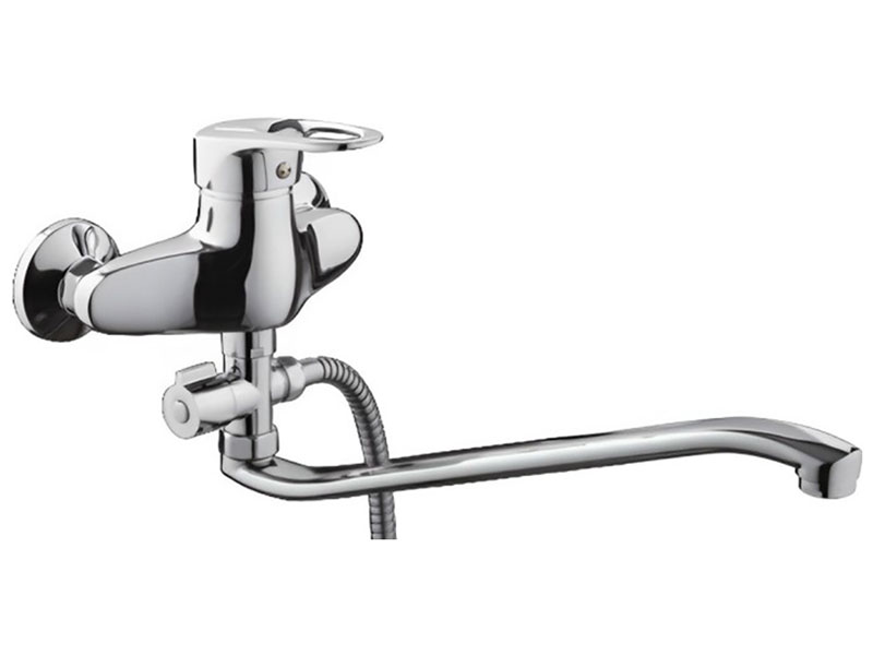 Изображение товара Смеситель для ванны D-Lin D140404-6 хром настенный с душевым гарнитуром и системой экономии воды