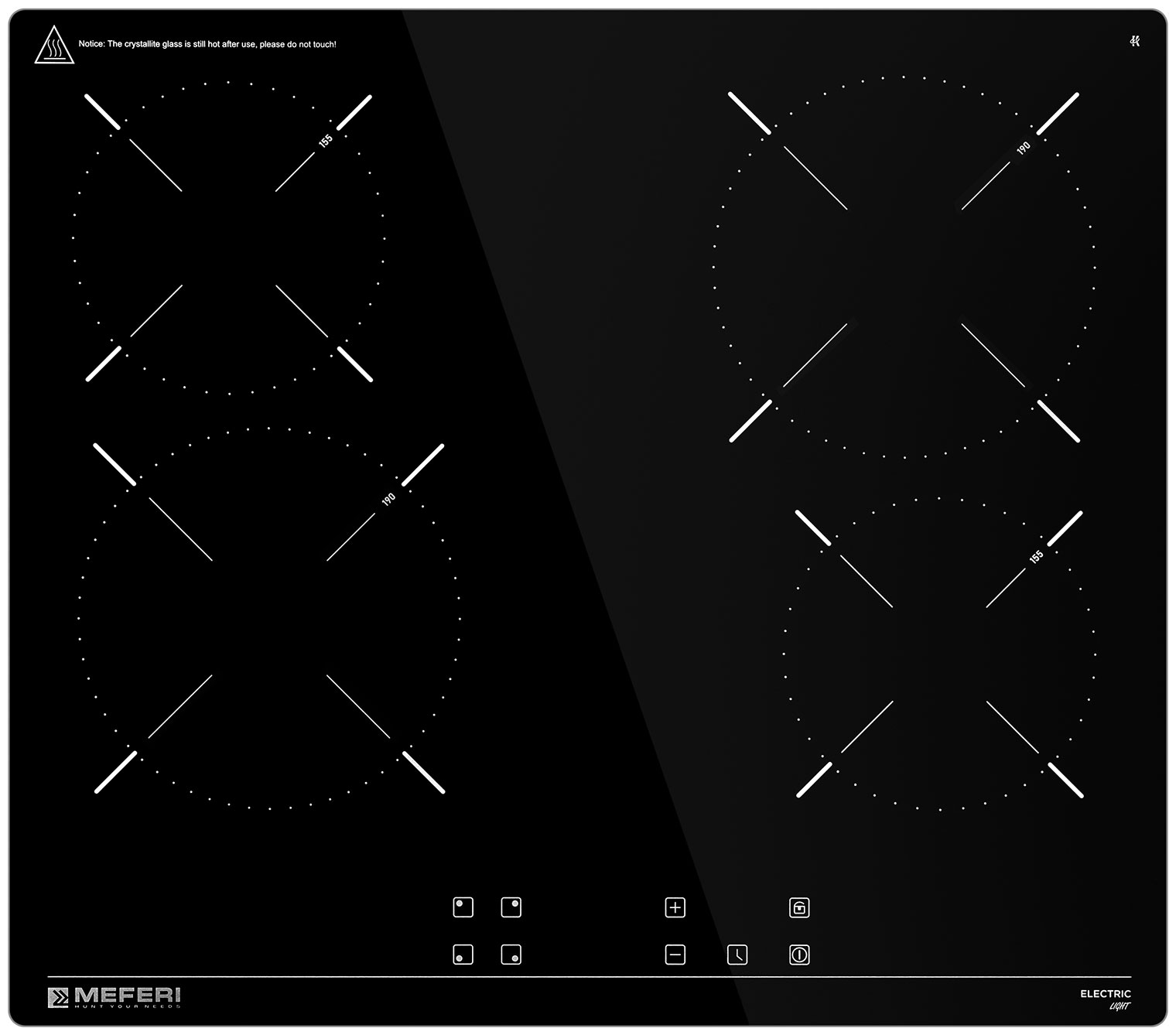 Изображение товара Электрическая варочная панель Meferi MEH604BK LIGHT черный