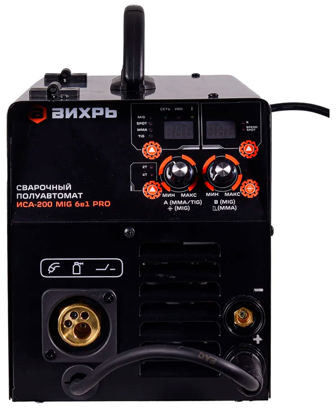Изображение товара Сварочный полуавтомат Вихрь ИСА-200 MIG PRO инверторный для MIG MAG FCAW MMA TIG