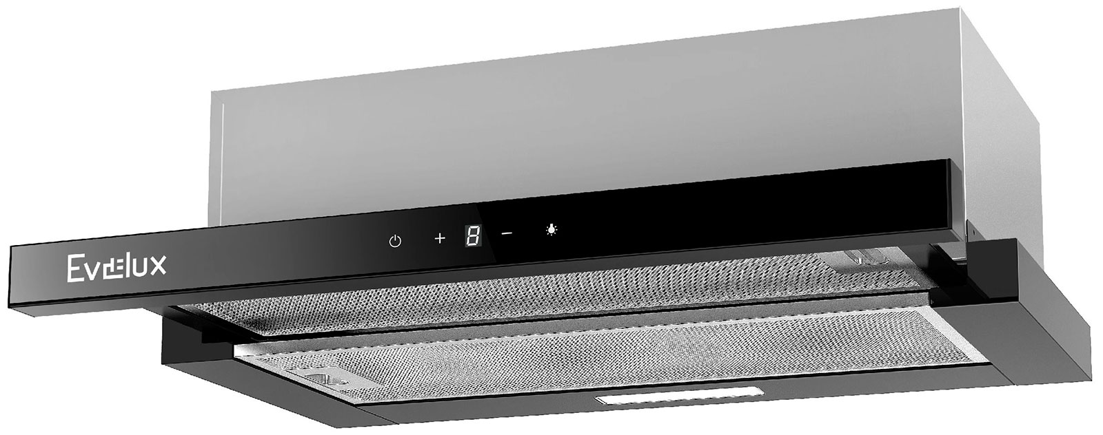 Изображение товара Вытяжка Evelux Bond 60 BG телескопическая черная 750 м3/ч с LED освещением