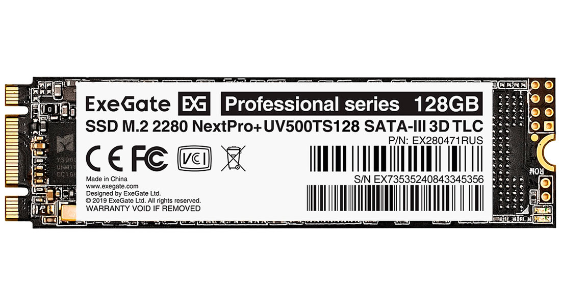 Изображение товара SSD накопитель ExeGate NextPro+ UV500TS128 SATA III M.2 2280 128GB