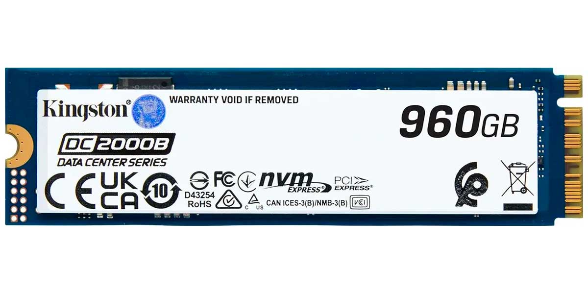 

SSD накопитель Kingston M.2 DC2000B 960GB PCIe 4.0 (SEDC2000BM8/960G)