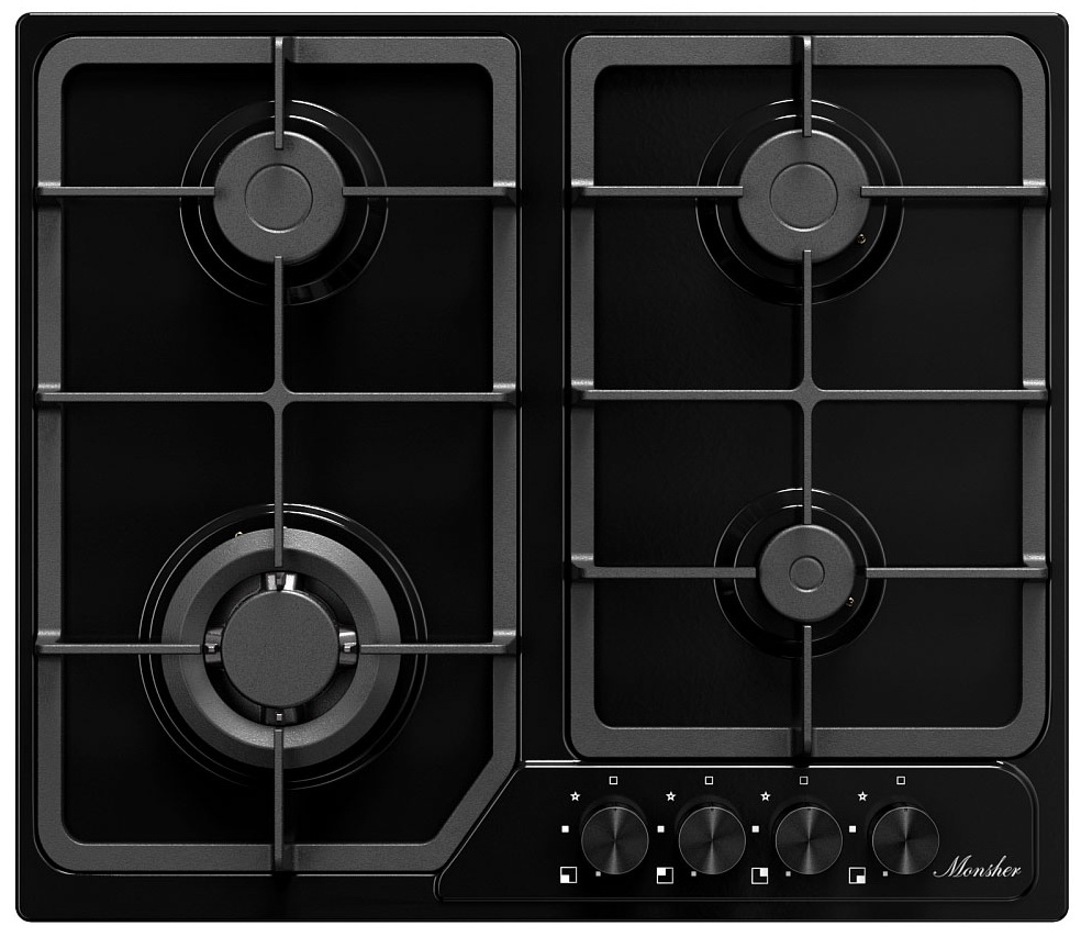 Изображение товара Газовая варочная панель Monsher MSG 63 Noir 4 конфорки эмаль безопасность