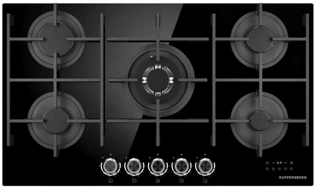 Изображение товара Газовая варочная панель Kuppersberg FG 98 B с 5 конфорками и закаленным стеклом