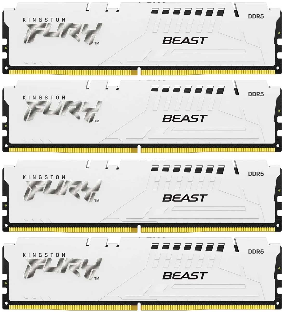Изображение товара Оперативная память Kingston DDR5 64GB (4x16GB) 6000MHz FURY Beast White XMP (KF560C40BWK4-64)