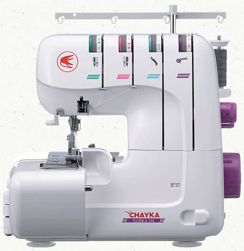 Изображение товара Оверлок Chayka 534 белый 2/3/4 ниточный многофункциональный швейный прибор