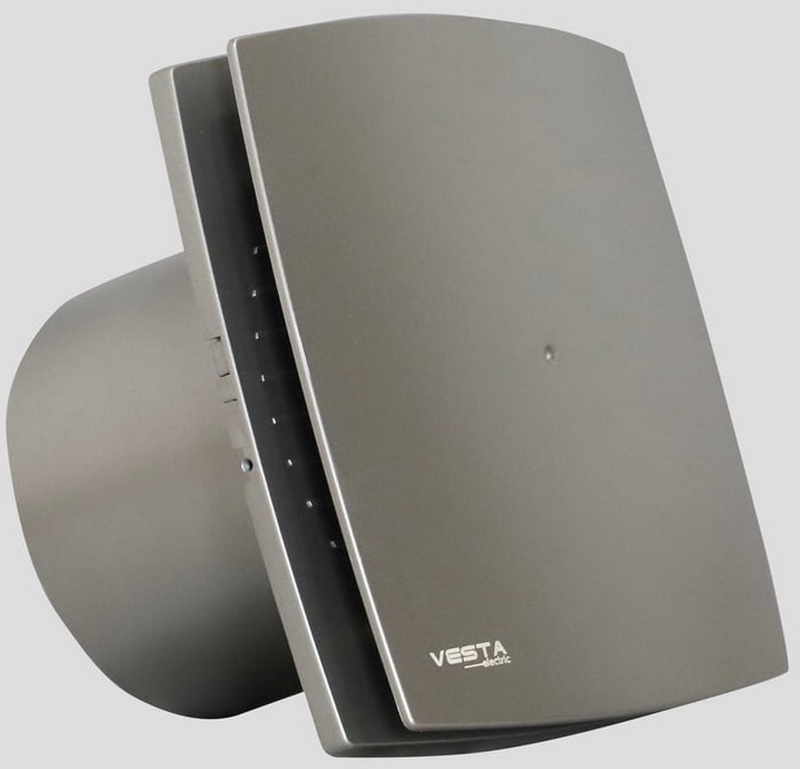 Изображение товара Вытяжной вентилятор Vesta-Electric EF-100 Plus Grey 100 мм IP45 тихий для влажных помещений