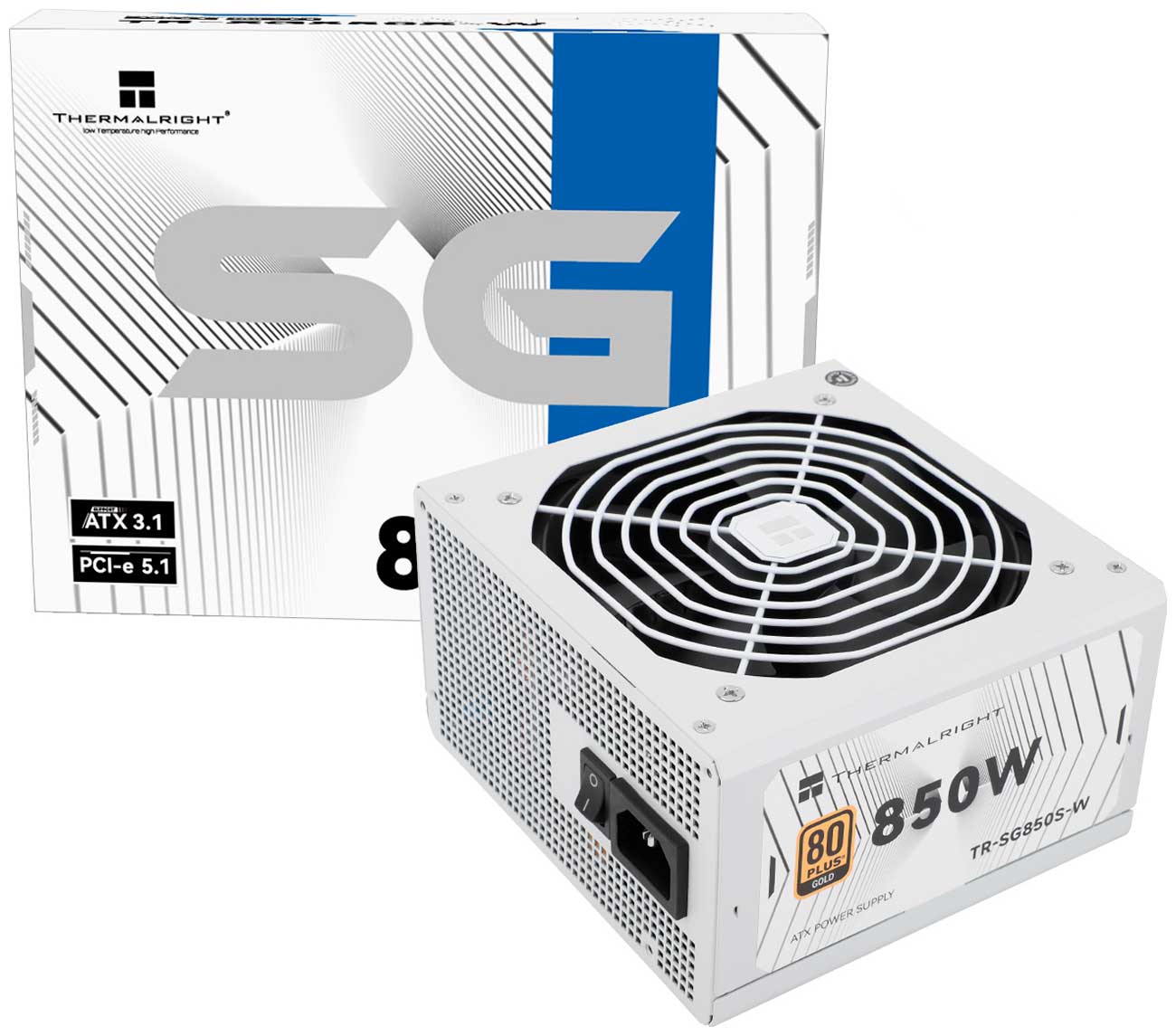 Изображение товара Блок питания Thermalright 850W Gold ATX 3.1 White TR-SG850S-W для геймеров и рабочих станций
