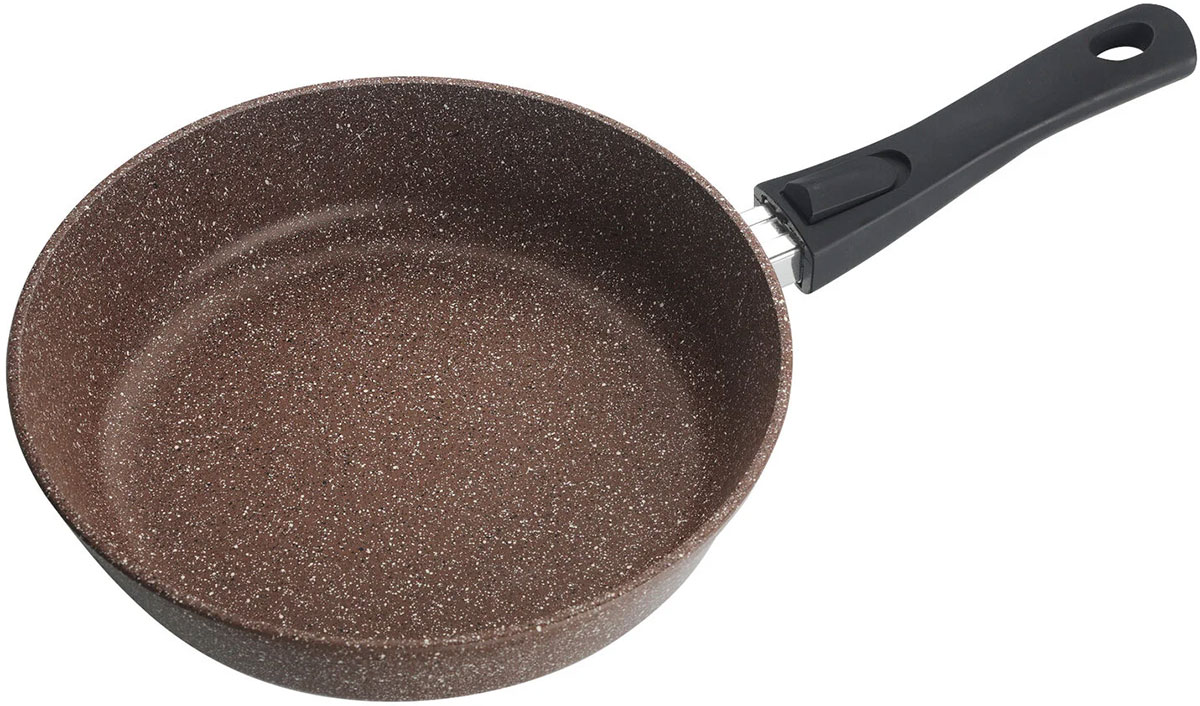 Изображение товара Сковорода Marusya 24 см, литая, антипригарная, со съемной ручкой, шоколадный (8024)