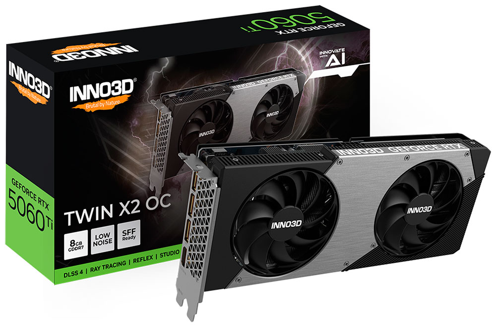 Изображение товара INNO3D GeForce RTX 5060 Ti Twin X2 OC 8G видеокарта игровой высокой производительности