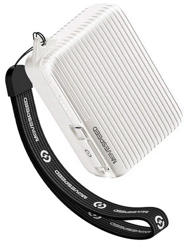 Изображение товара Внешний аккумулятор Movespeed MSP09-WHITE, 22.5 Вт, кабель-рулетка, белый