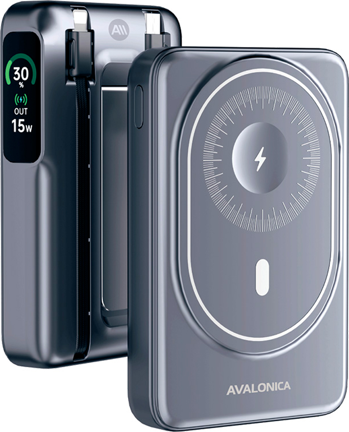 

Внешний аккумулятор Avalonica 10000 мАч, MagSafe, Type-C, серый (AVA-PWB-004 grey)