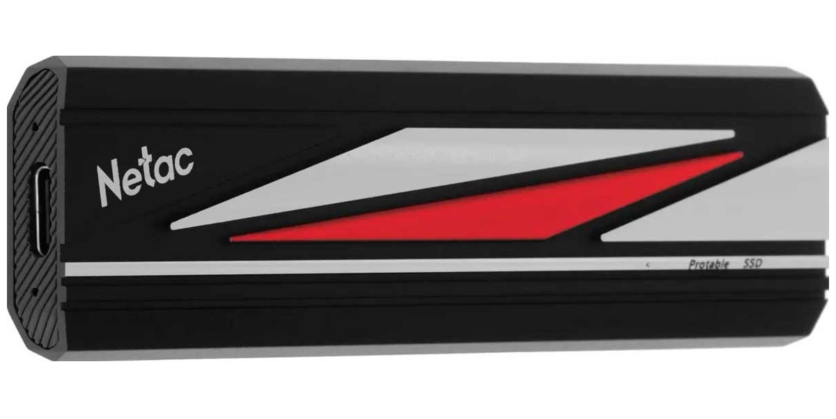 

Внешний SSD диск Netac ZX20L 1TB USB 3.2 (NT01ZX20L-001T-32BK), Черный/красный