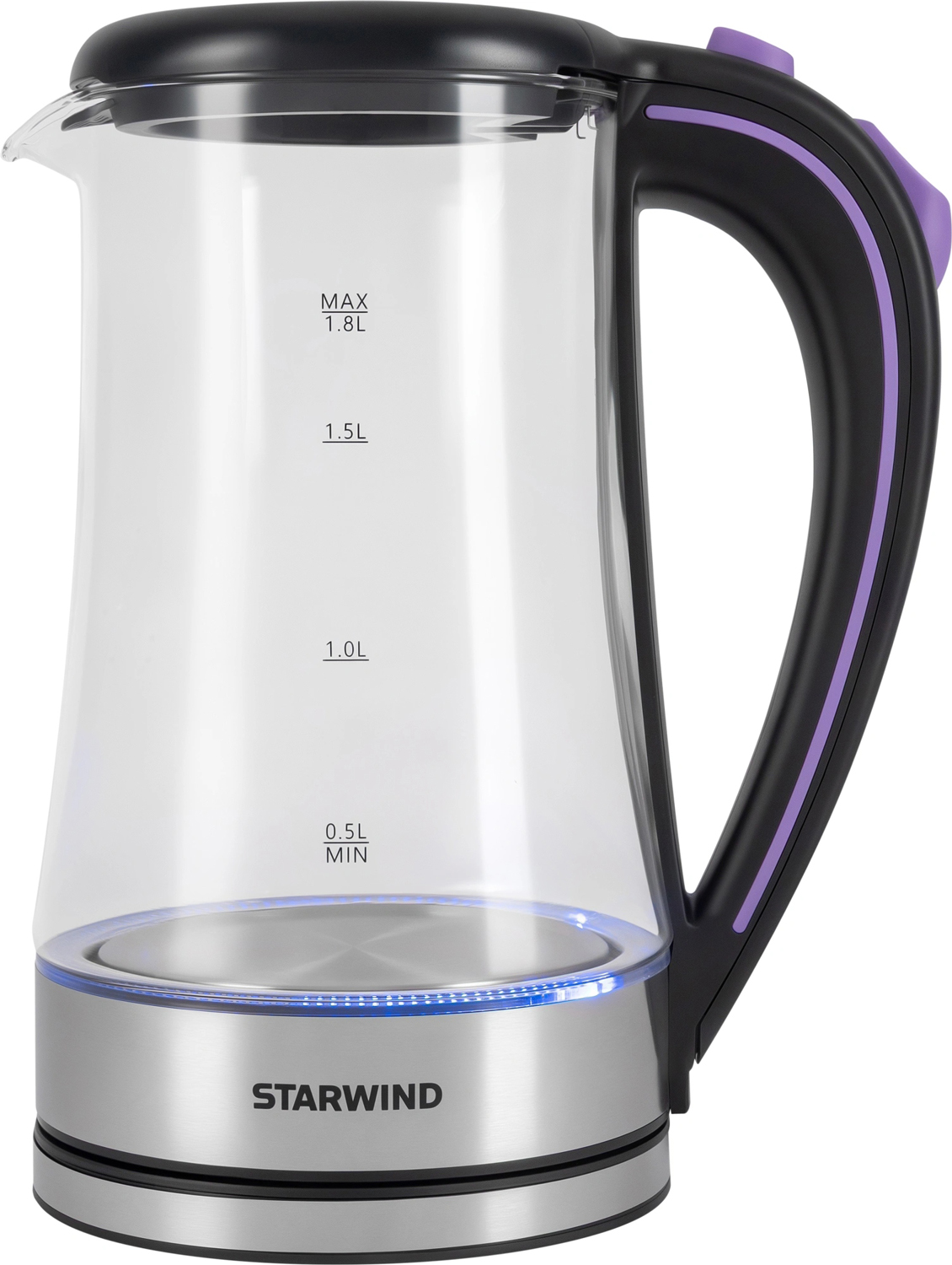 Изображение товара Электрический чайник Starwind SKG4045 с подсветкой и из стекла 1.8 л