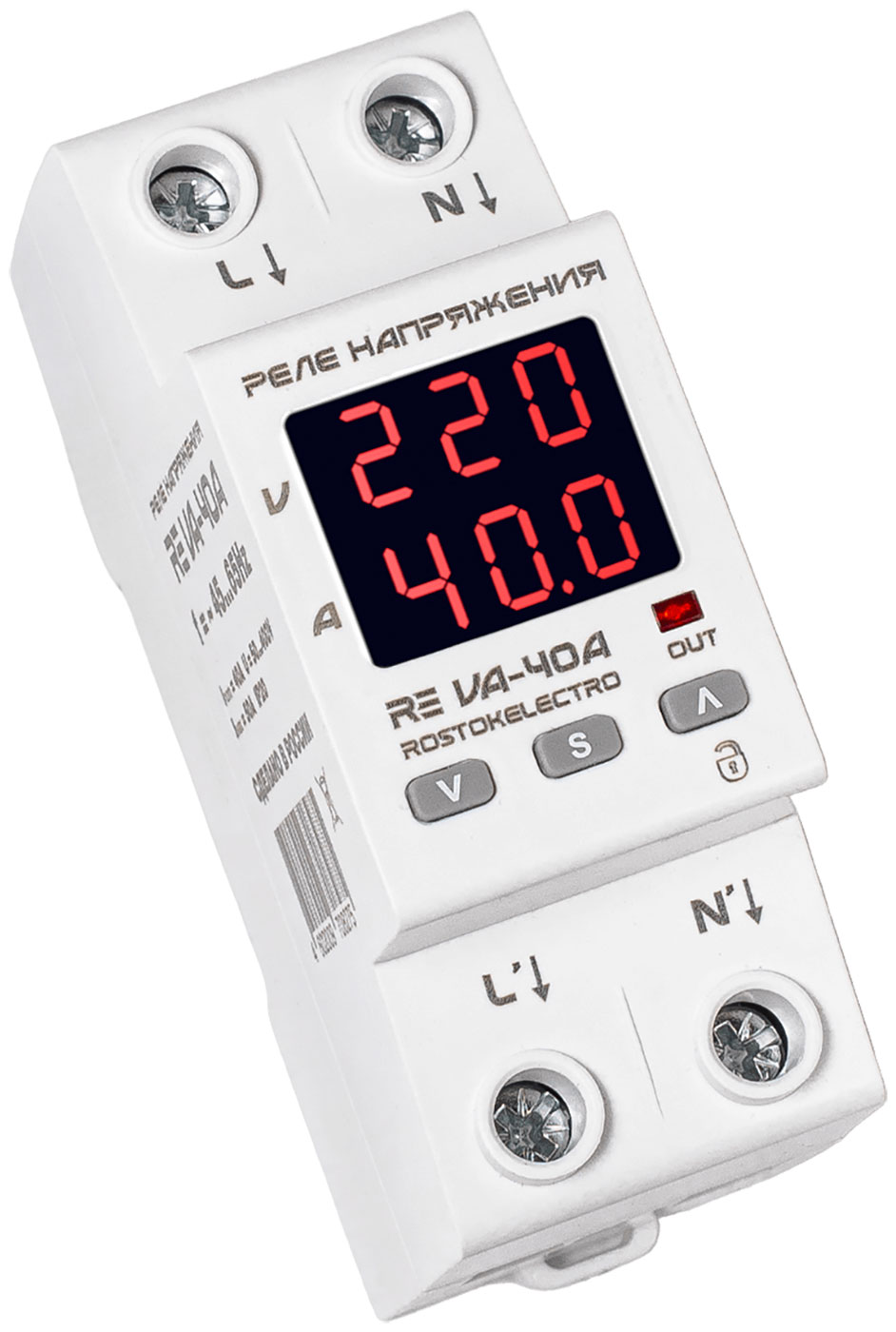 Изображение товара Реле напряжения RE VA-40A W для защиты электрооборудования 50-400 В