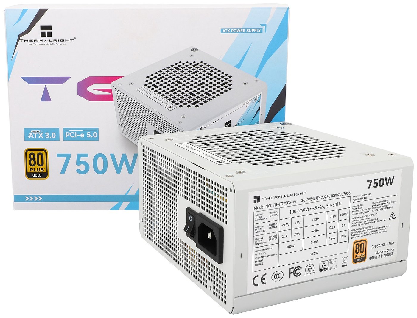 Изображение товара Блок питания Thermalright 750W Gold White TR-TG750S-W с модульной схемой и защитами
