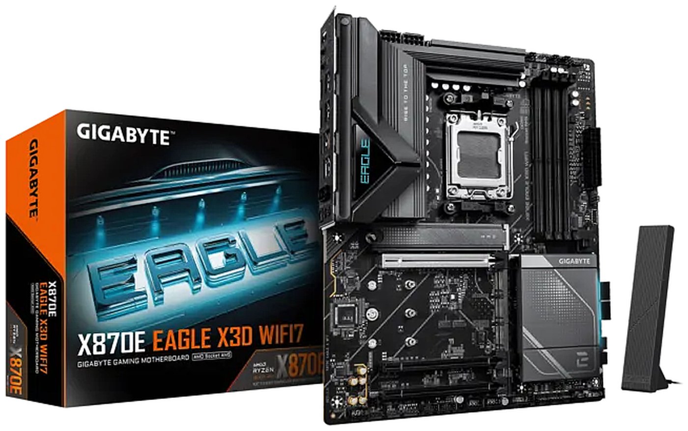 Изображение товара Материнская плата Gigabyte X870E EAGLE X3D WIFI7 — DDR5, PCIe 5.0, Wi-Fi 7