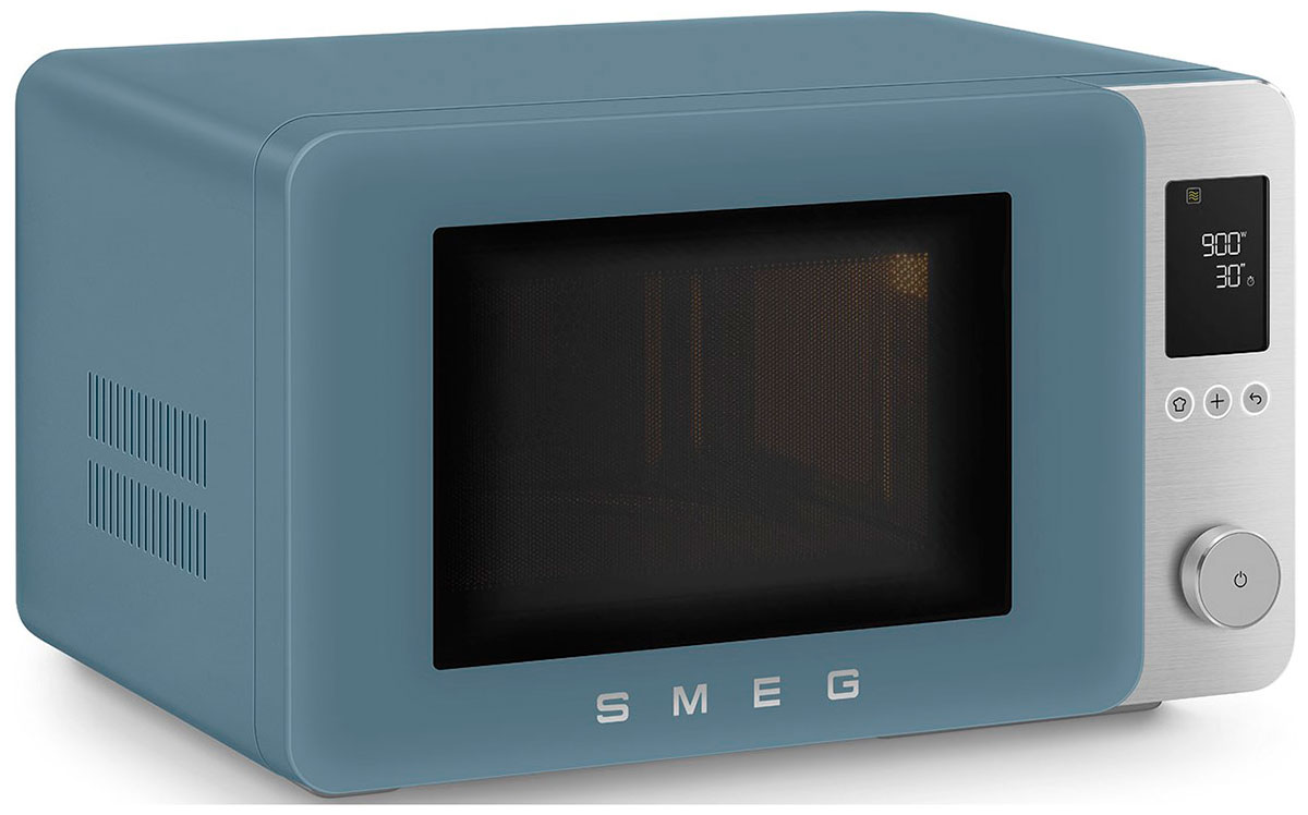 Изображение товара Микроволновая печь Smeg MOC02SBMEU с грилем и конвекцией голубая Изображение товара Микроволновая печь Smeg MOC02SBMEU с грилем и конвекцией голубая