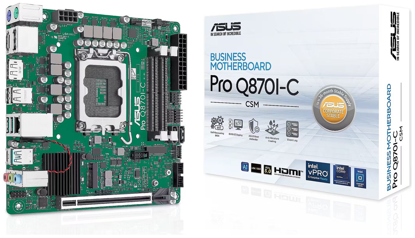 Изображение товара Материнская плата Asus PRO Q870I-C-CSM (LGA1851, mATX)