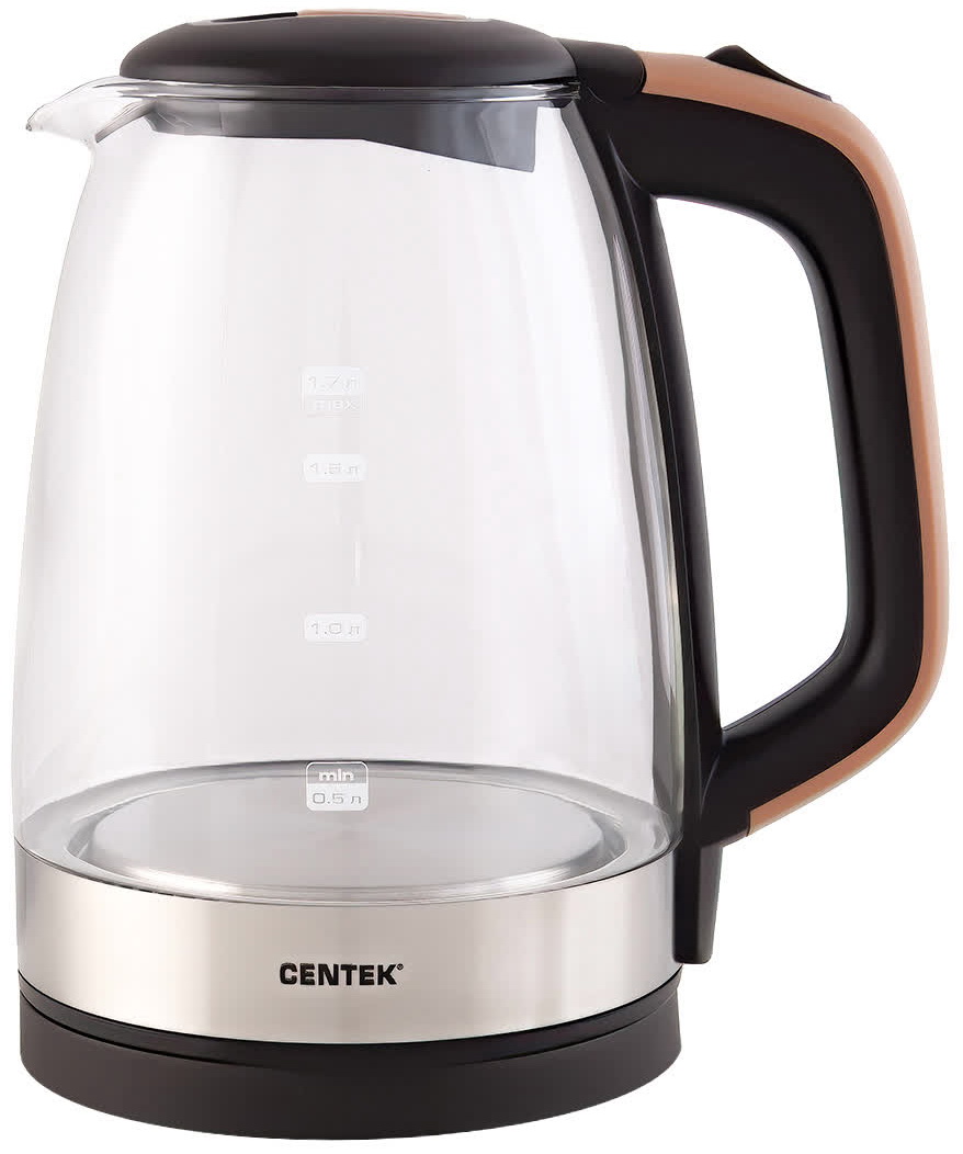Изображение товара Электрический чайник Centek CT-0065 Beige 1,7 л мощность 2200 Вт пластик стекло