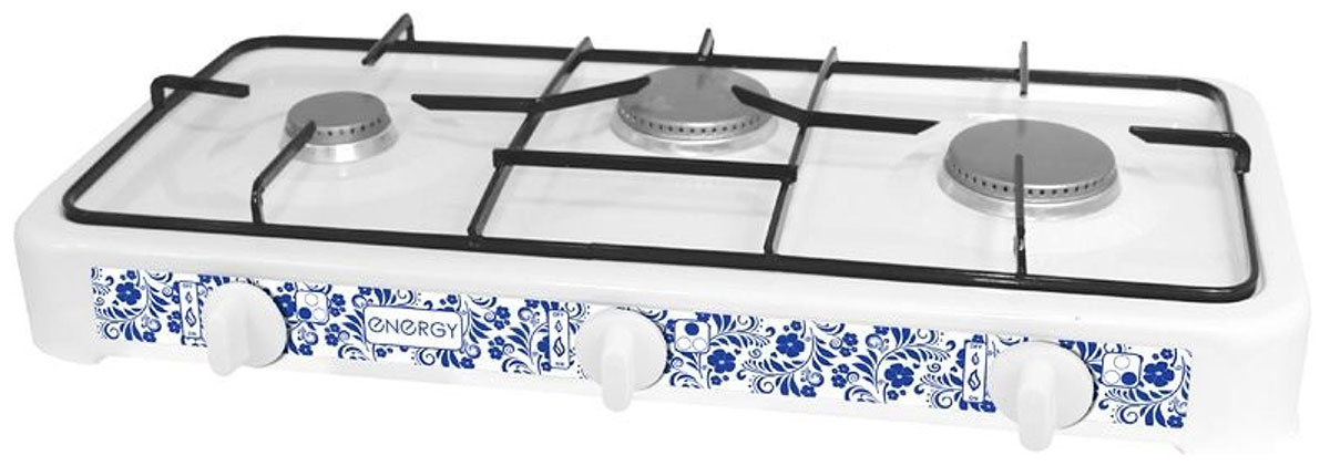 Изображение товара Настольная газовая плита Energy EN-003 144027 белая с 3 конфорками
