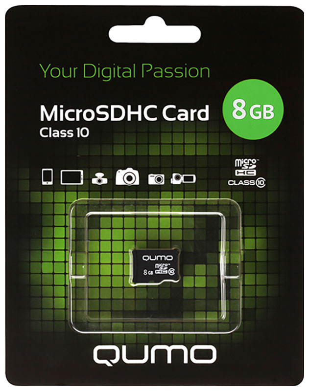 Карта памяти QUMO MicroSDHC 8GB Class 10