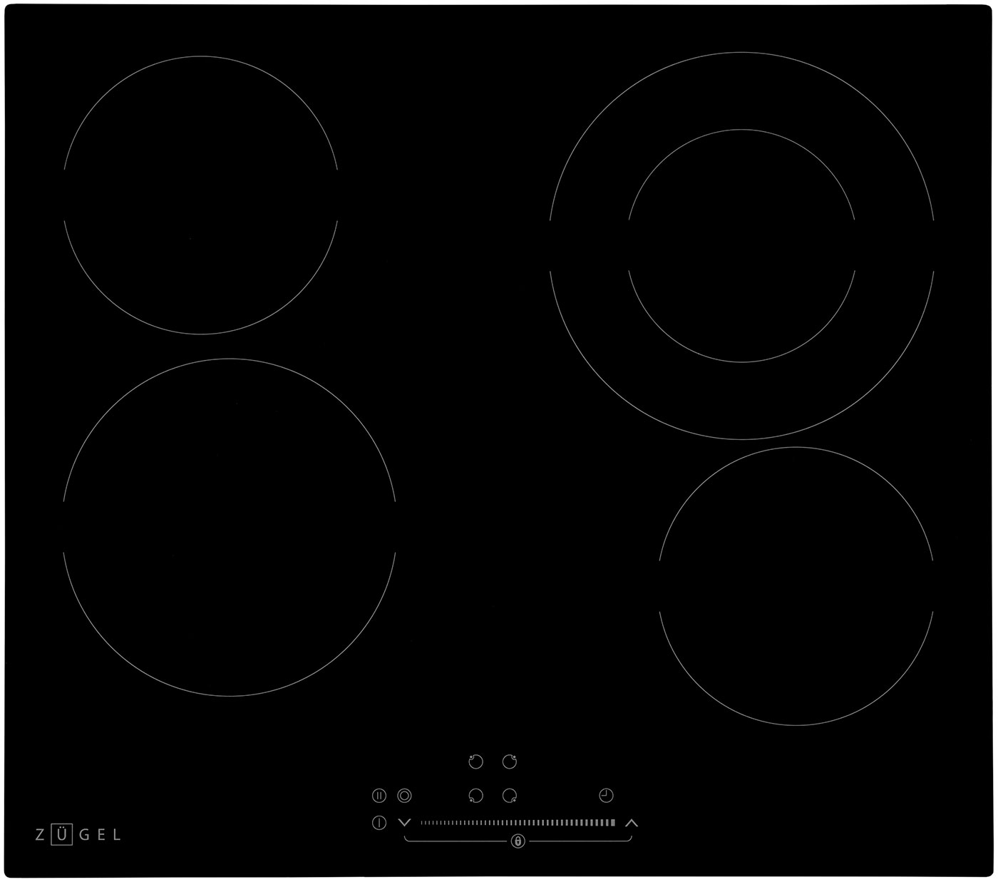 Изображение товара Электрическая варочная панель Zugel ZEH602B черная стеклокерамика 4 конфорки