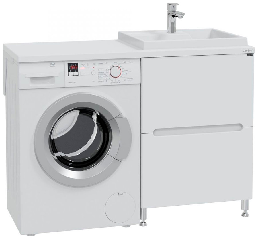 Изображение товара Умывальник над стиральной машиной СаНта Юпитер 120 900125 правый белый