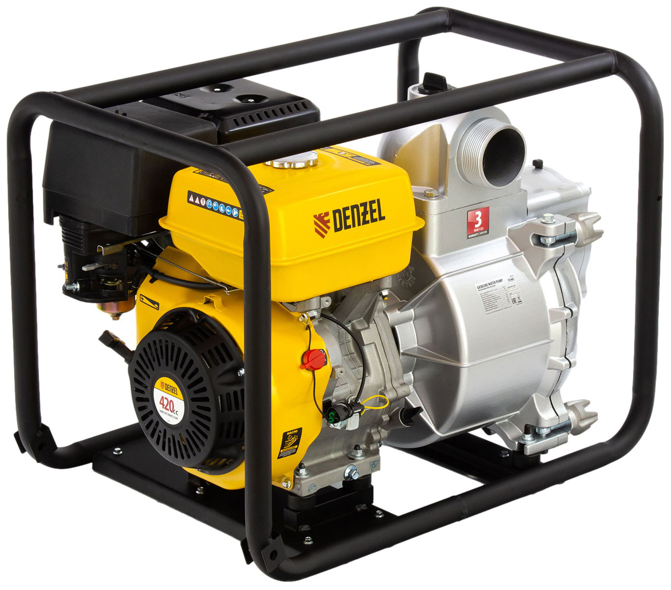 Изображение товара Мотопомпа бензиновая Denzel 99204 PX-80D для грязной воды 15 л.с.