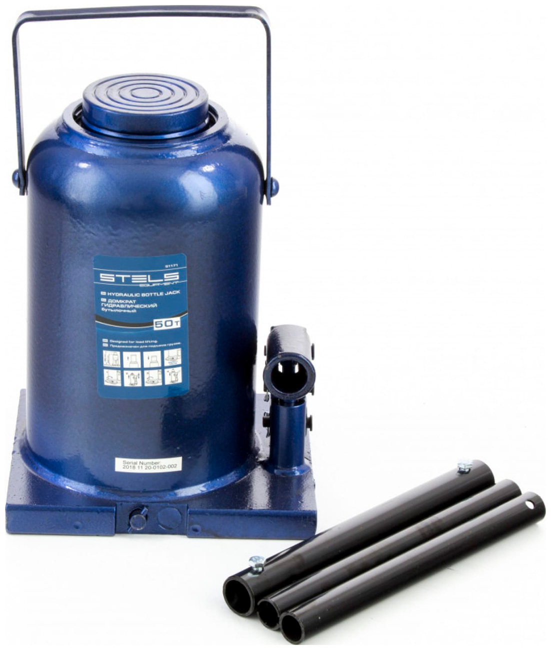 Изображение товара Домкрат гидравлический бутылочный Stels 51171 50 т, h подъема 280-450 мм