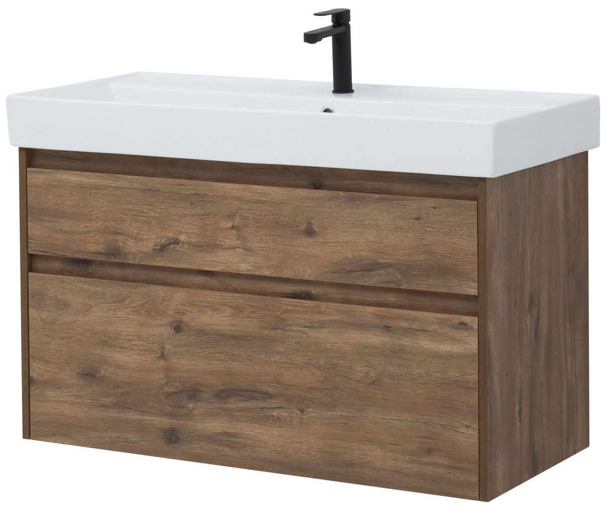 

Тумба под раковину Aquanet Nova Lite 100 (SLIM SYNERGY) дуб рустикальный, 2 ящика (00249957)