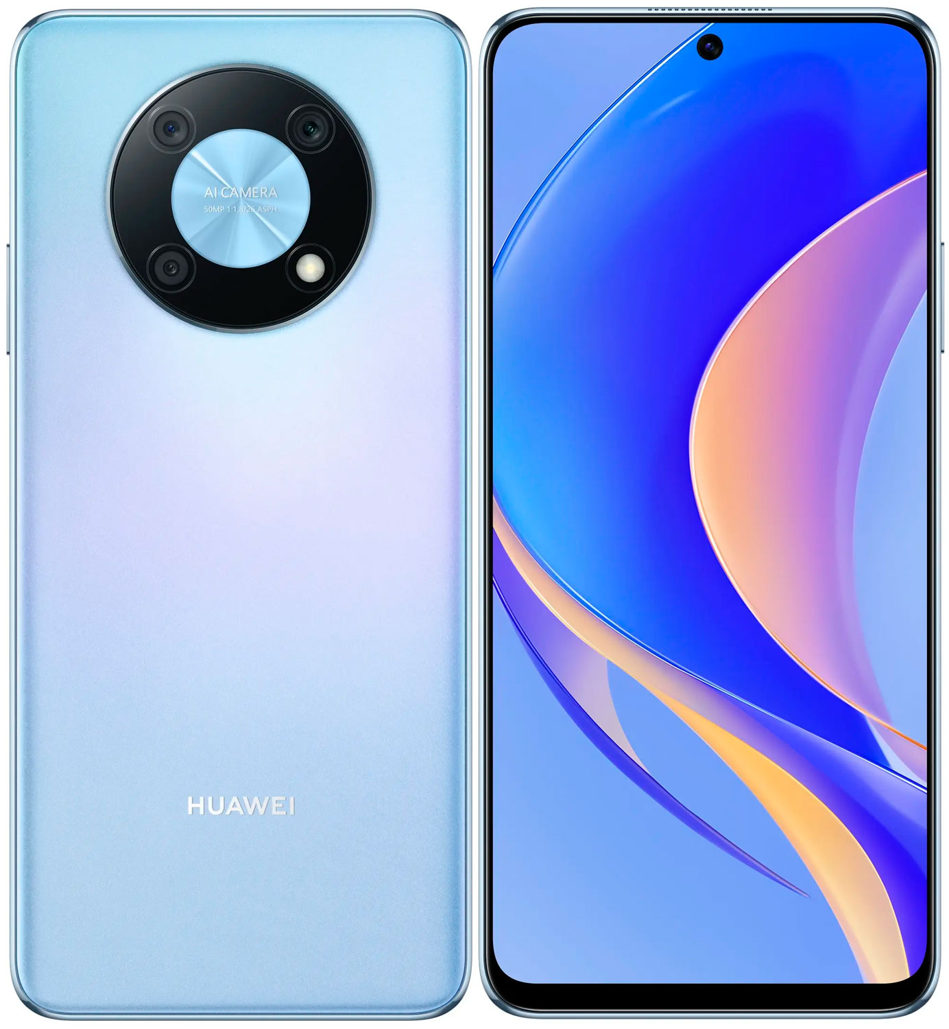 Смартфон Huawei NOVA Y90 CTR-LX1 51097CYP Crystal Blue чехол mypads девушка в бежевом фоне для huawei nova y90 ctr lx1 enjoy 50 pro задняя панель накладка бампер