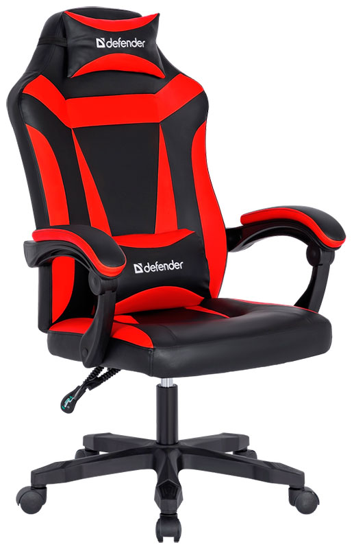 Изображение товара Игровое компьютерное кресло Defender Master Черный/Красный, полиуретан, 50 мм Изображение товара Игровое компьютерное кресло Defender Master Черный/Красный, полиуретан, 50 мм