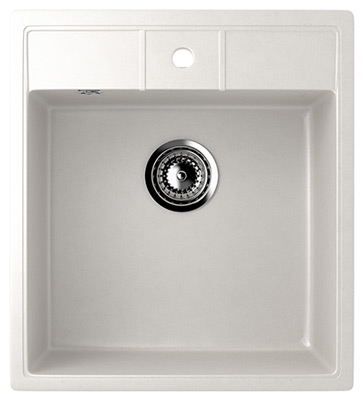 Изображение товара Кухонная мойка Ulgran U-406 ультра-белая квадратная с защитным покрытием