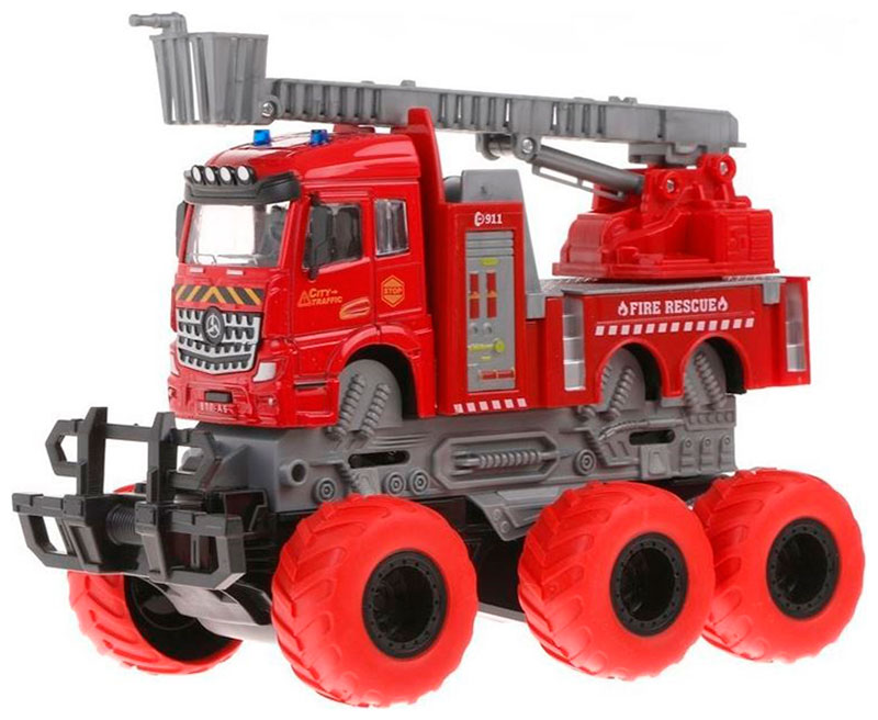 Монстр трак Пламенный мотор Пожарная машина 870826 грузовик пламенный мотор металлический инерционный самосвал подвижные элементы 870831