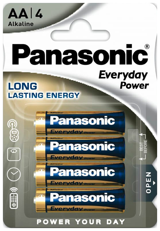Батарейки Panasonic LR6 Everyday Power BL4 4шт элемент питания алкалиновый aa lr6 1 2в super alkaline sbl 10 2 уп 12шт фаzа 2854582