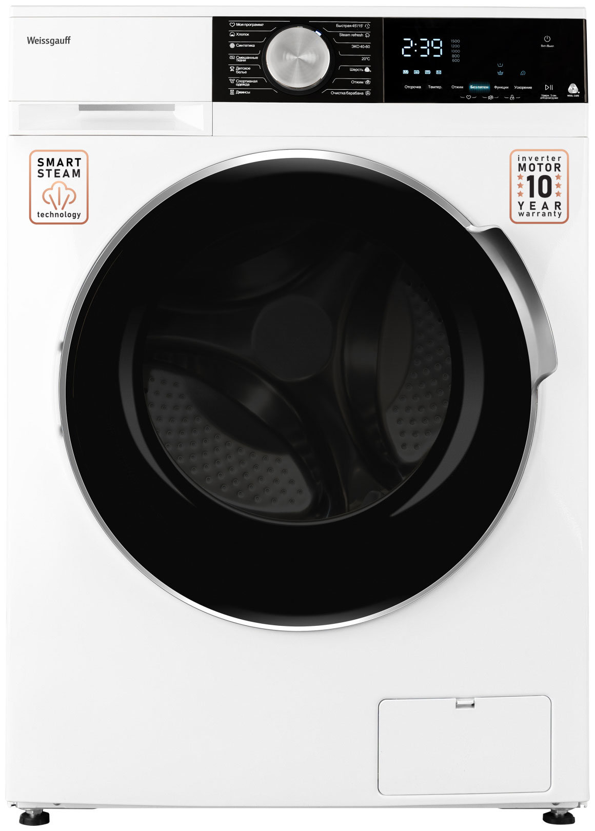 Изображение товара Стиральная машина Weissgauff WM 47147 DC Inverter Steam 7 кг узкая