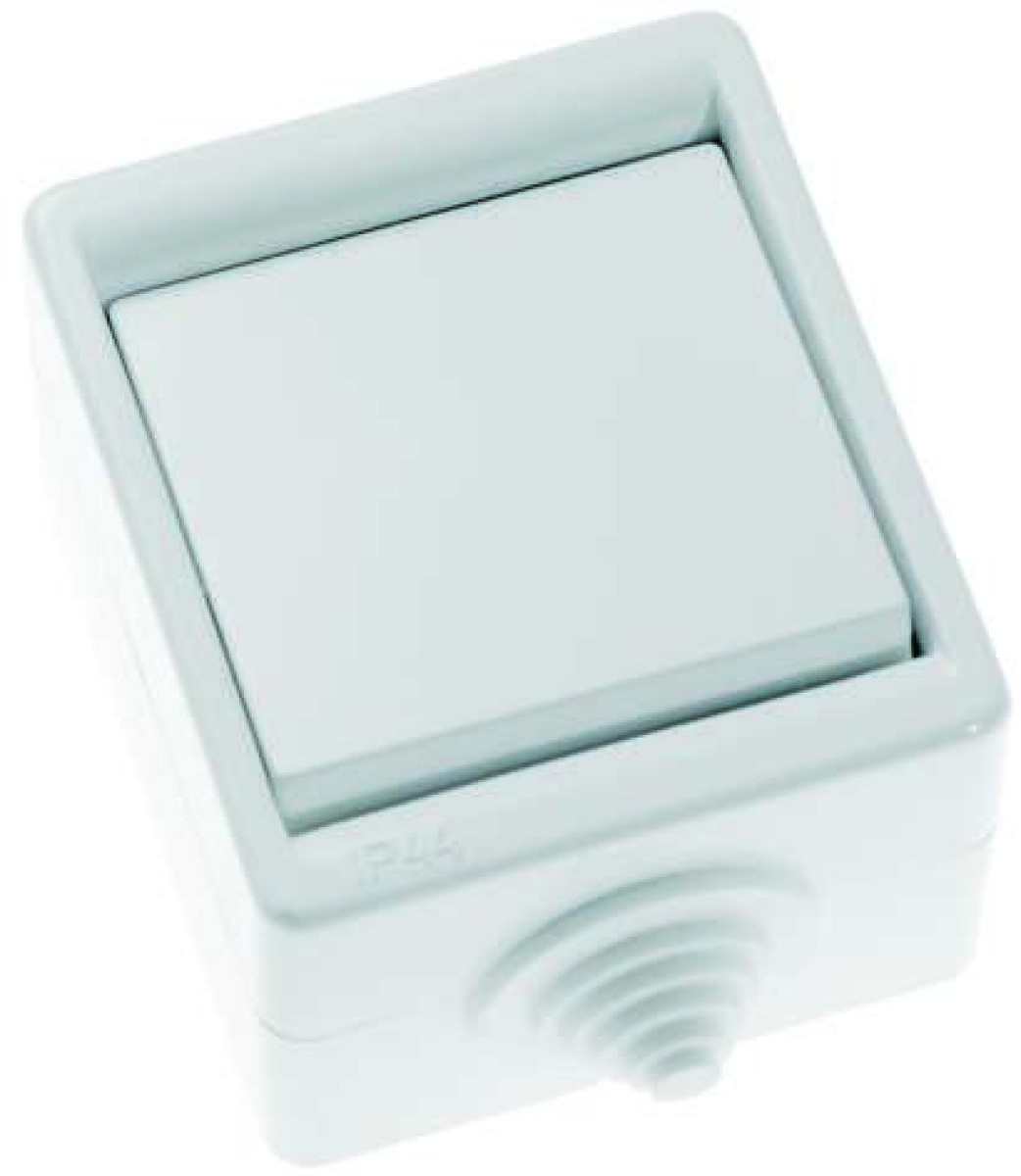 Изображение товара Выключатель 1-клавишный IP44 Кунцево-Электро А110-015 белый