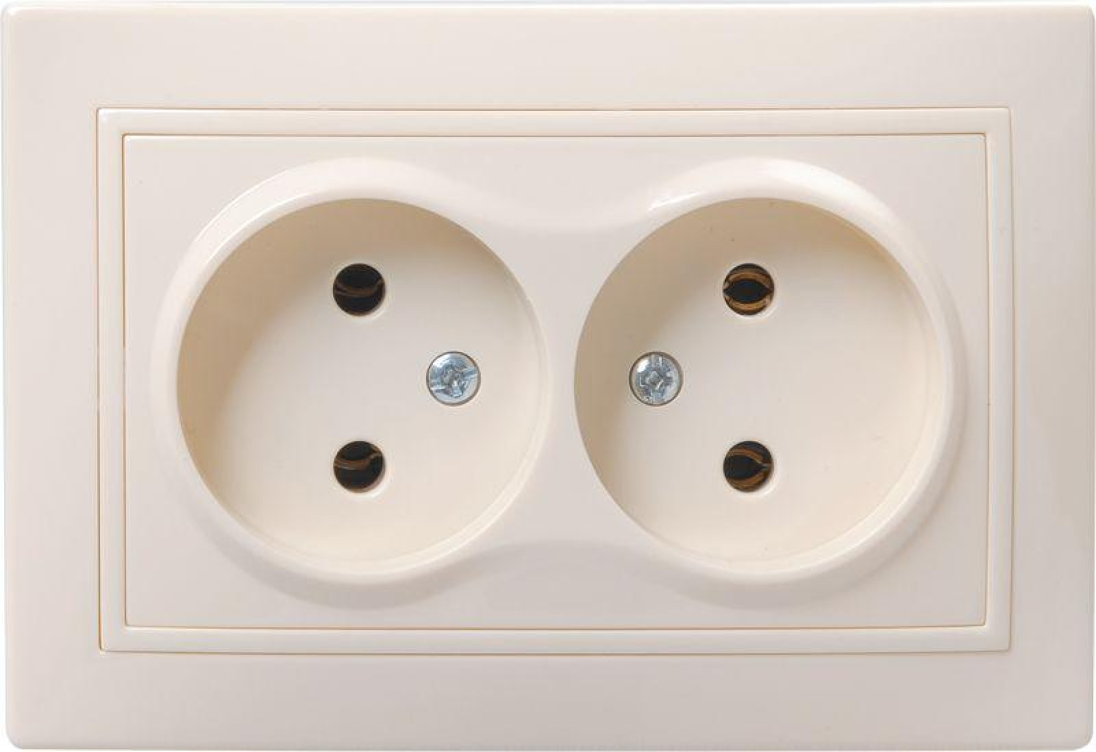 Изображение товара Розетка IEK 2-м СП Кварта 10А IP20 без заземл. без шторок кремовая