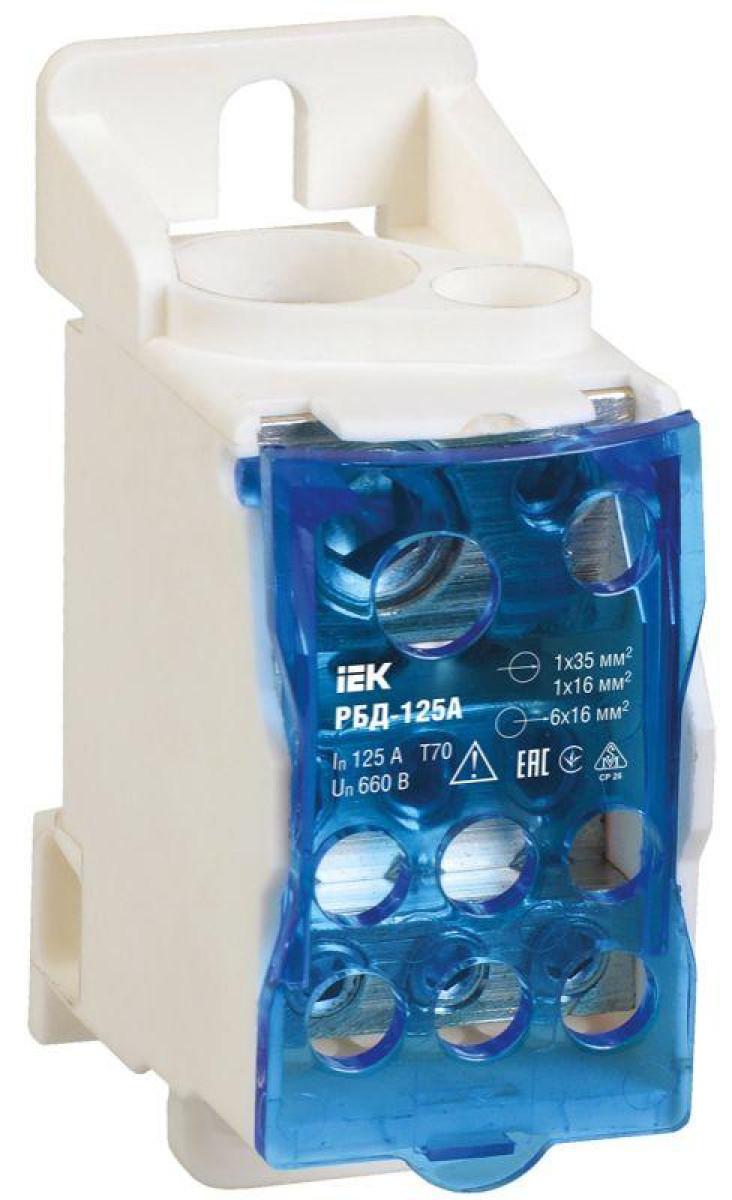 Изображение товара Распределительный блок IEK РБД-125А для силовых и щитовых систем