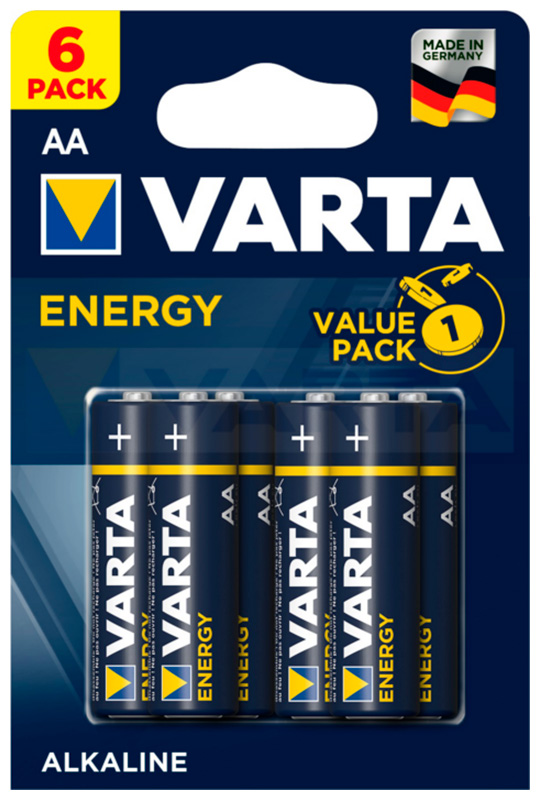 Батарейка VARTA ENERGY AA, бл.6 батарейка varta superlife 9v бл 1