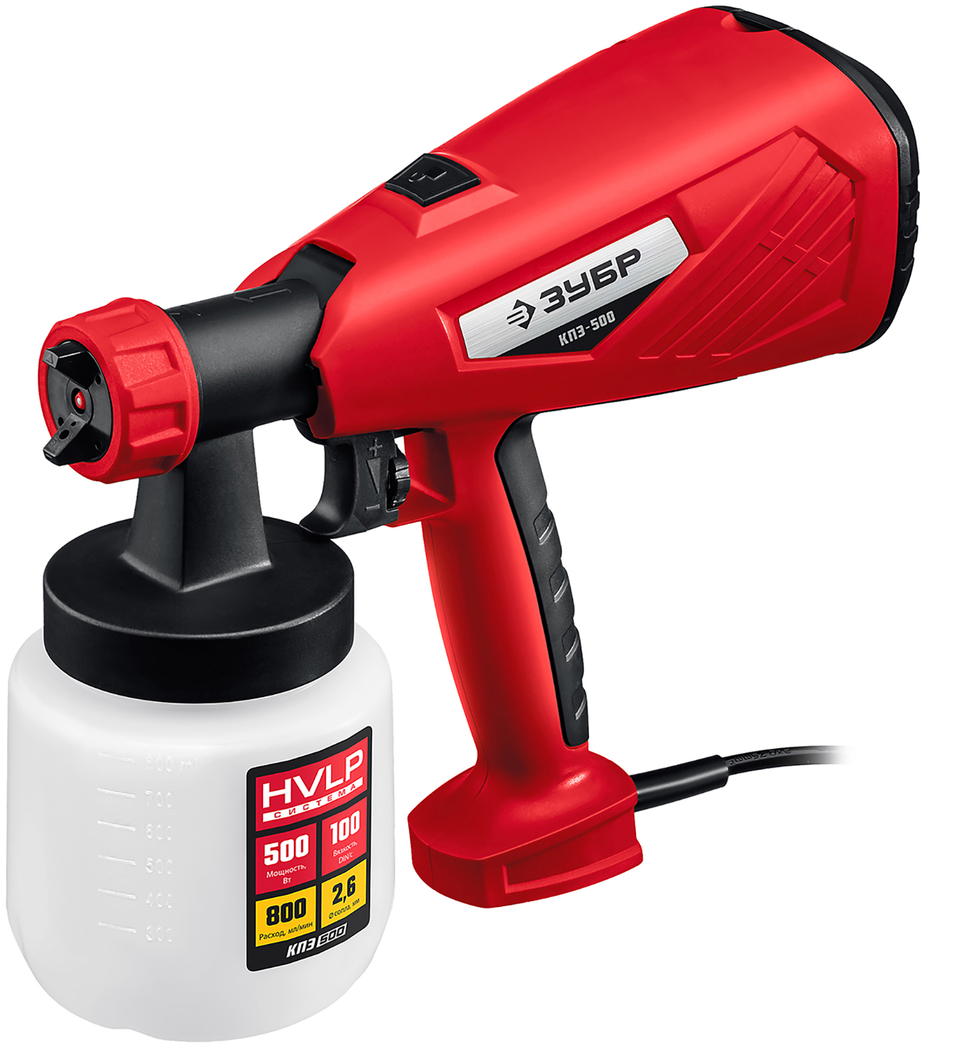 Изображение товара Краскопульт Зубр КПЭ-500 HVLP электрический