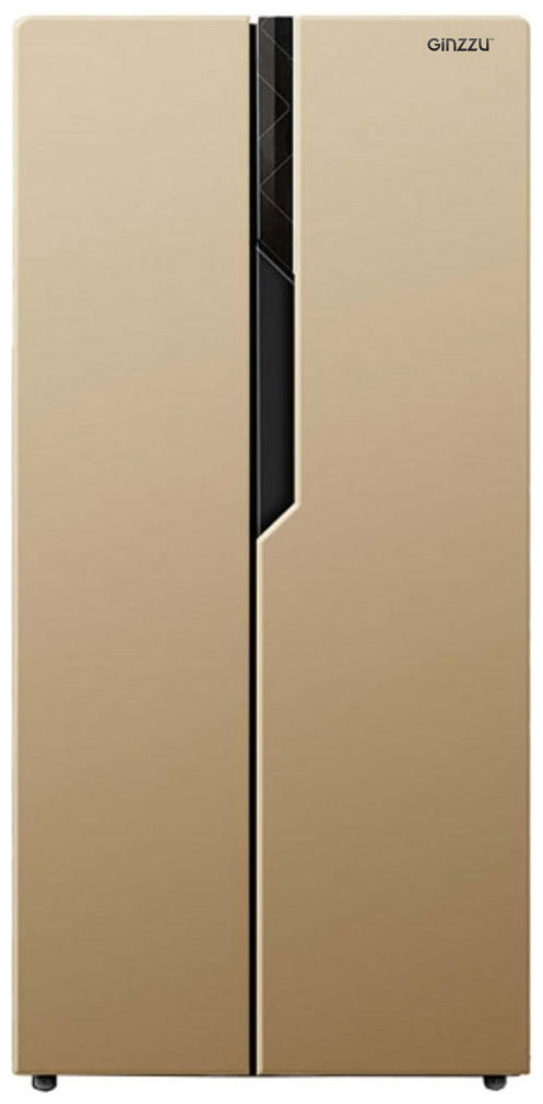 Холодильник Side by Side Ginzzu NFK-420 золотистый холодильник ginzzu nfk 575 black glass черный